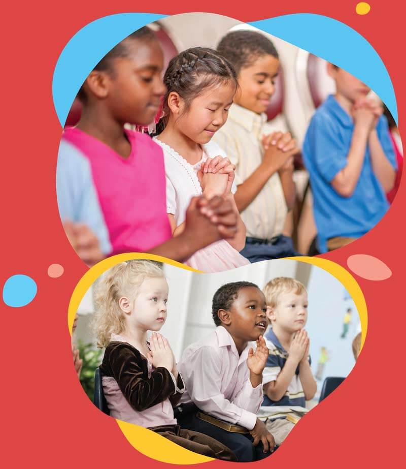 Young children praying
